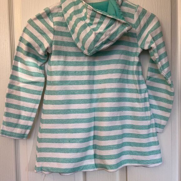 Girls Disney Mickey Mouse & Friends Emoji Swim Cover-Up: Mint stripe, Size 9/10 - Picture 3 of 5